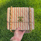 Chanel 24K Vintage Pink Striped Large Flap