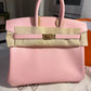 NIB RARE 2023 Hermes Rose Sakura Swift Birkin 25 GHW