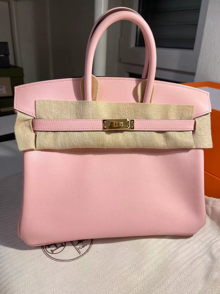NIB RARE 2023 Hermes Rose Sakura Swift Birkin 25 GHW
