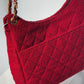 Chanel Small Red Wool Tweed Hobo