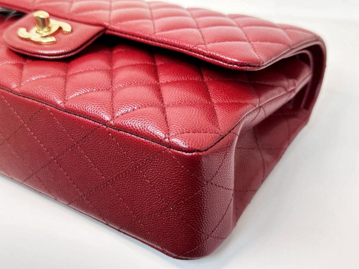 Chanel Classic Medium Double Flap Burgundy Caviar Gold Hardware 2019