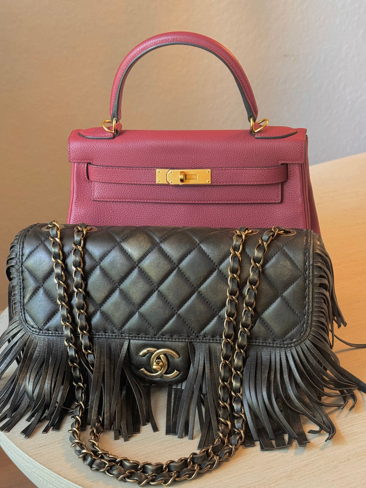 Chanel Metallic Calfskin Paris Dallas Fringe Flap Bag