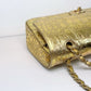 Chanel Metallic Gold Croc Embossed Medium Classic Flap Bag