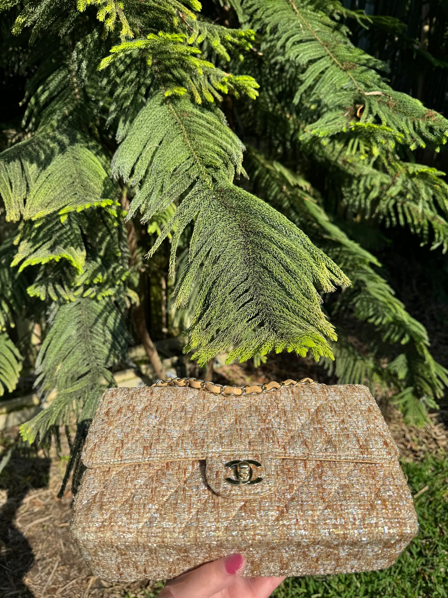 Chanel 24K Medium Vintage Tweed Flap Bag