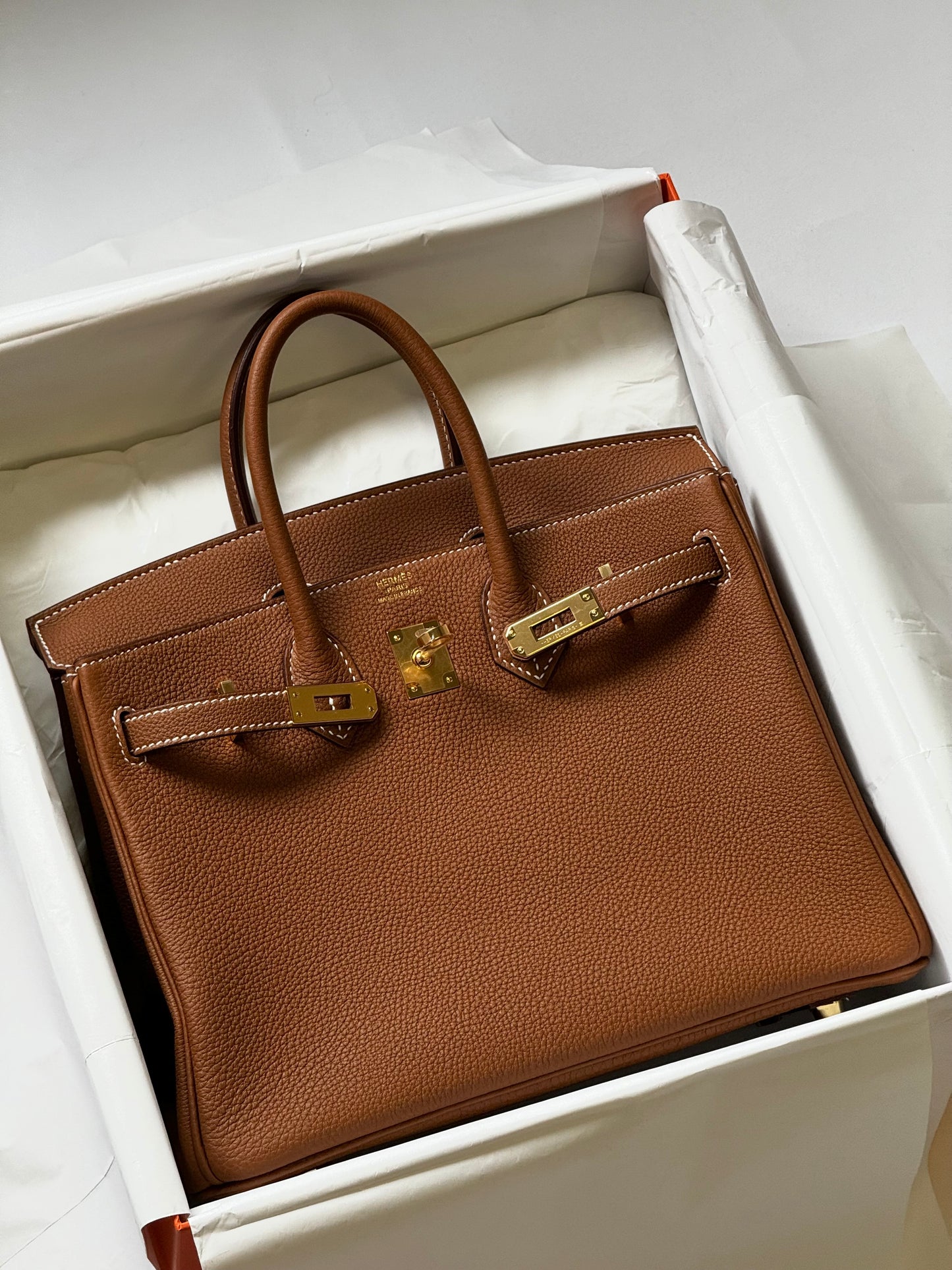 Hermes Gold Gold Togo Birkin 25