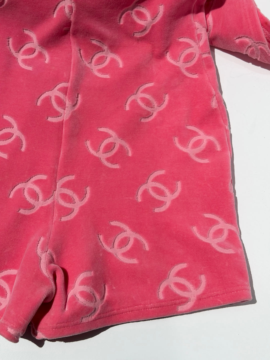 Chanel 1996 Pink Velour CC Romper