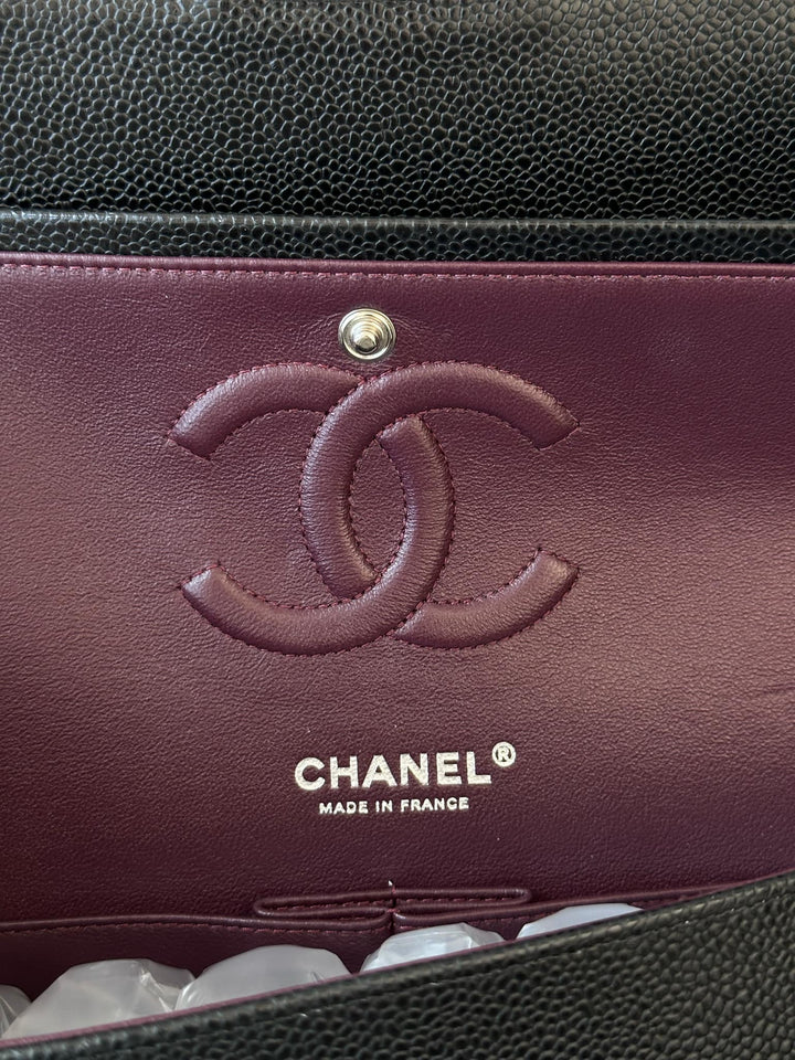 Chanel Black Medium Caviar Double Flap Bag SHW