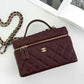 Chanel 25B Burgundy Caviar Slim Vanity Bag