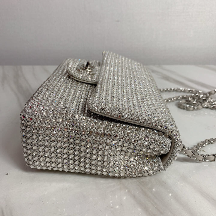 Chanel Mini Flap Bag Silver Crystal Crochet Silver Hardware Métiers D’Art 2026