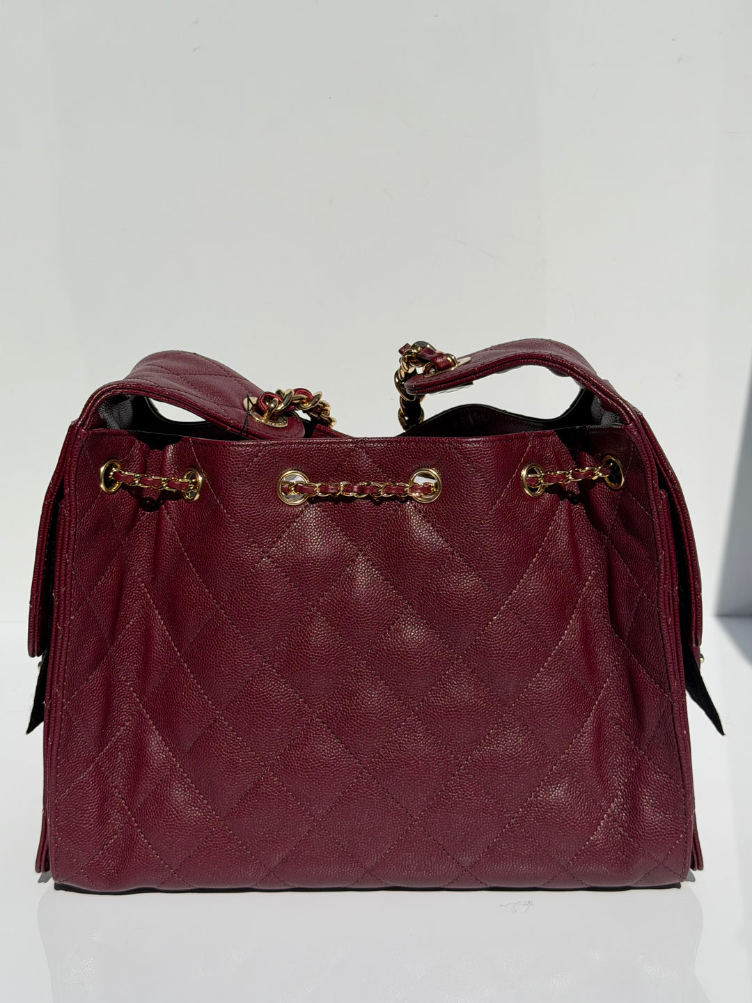 Chanel Small 25 Hobo Bag Caviar Leather Burgundy Antique Gold Hardware 2026