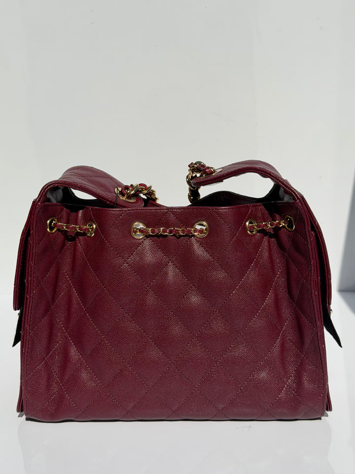 Chanel Small 25 Hobo Bag Caviar Leather Burgundy Antique Gold Hardware 2026