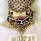 Chanel 1995 Barbie Crystal Nameplate Choker