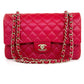 Chanel 21S Red Iridescent Medium Caviar Flap Bag