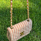 Chanel 24K Vintage Pink Striped Large Flap