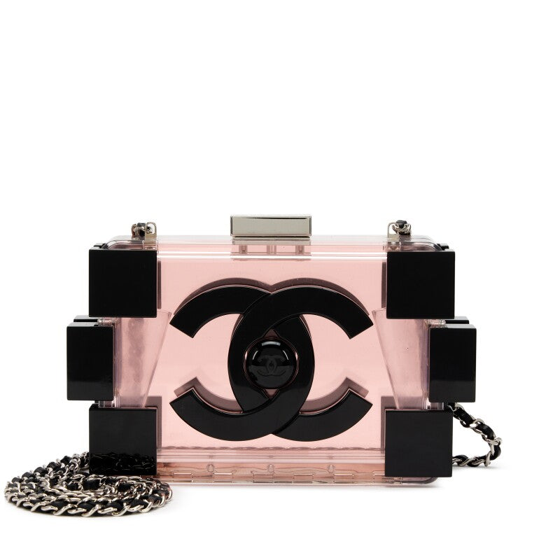 Chanel Plexiglass Pink Barcode Lego Minaudiere
