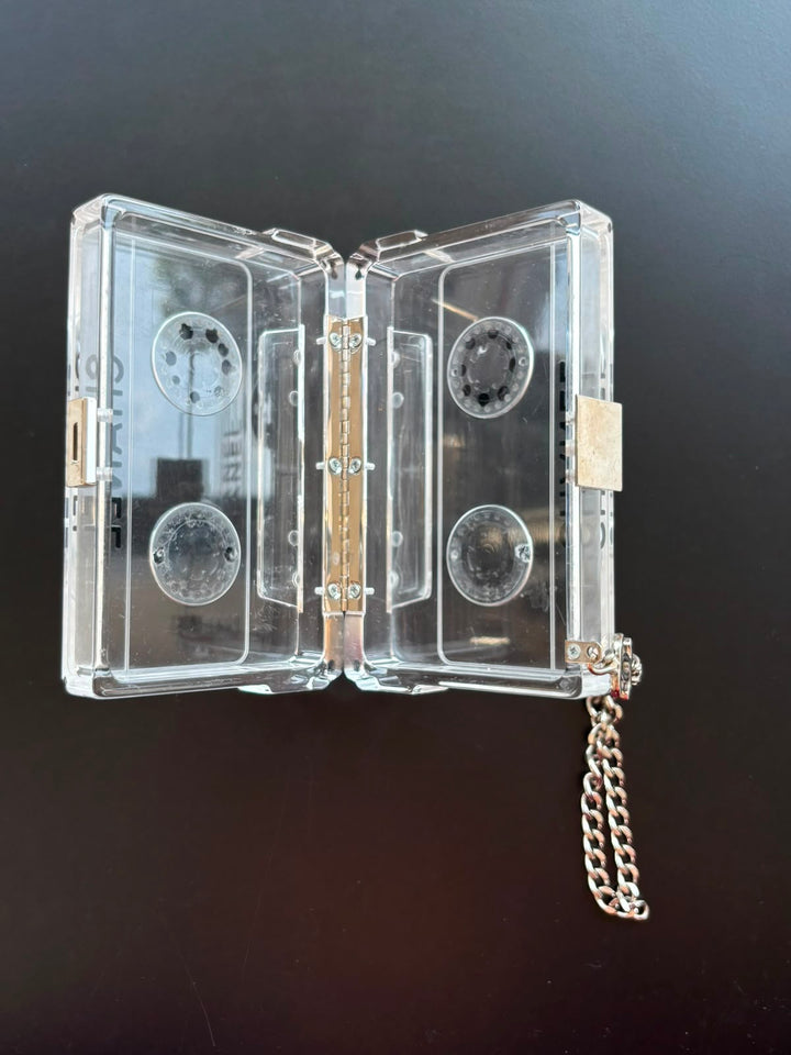Chanel Clear Lucite Cassette Evening Clutch Silver Hardware 2004
