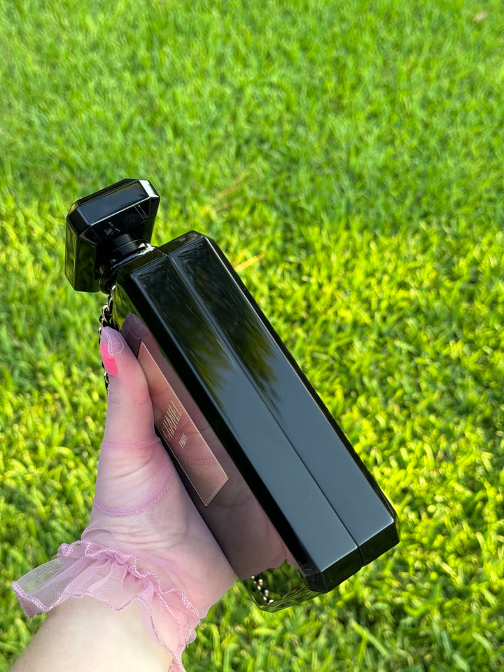 Chanel Black Acrylic Plexiglass Perfume Bottle Minaudière