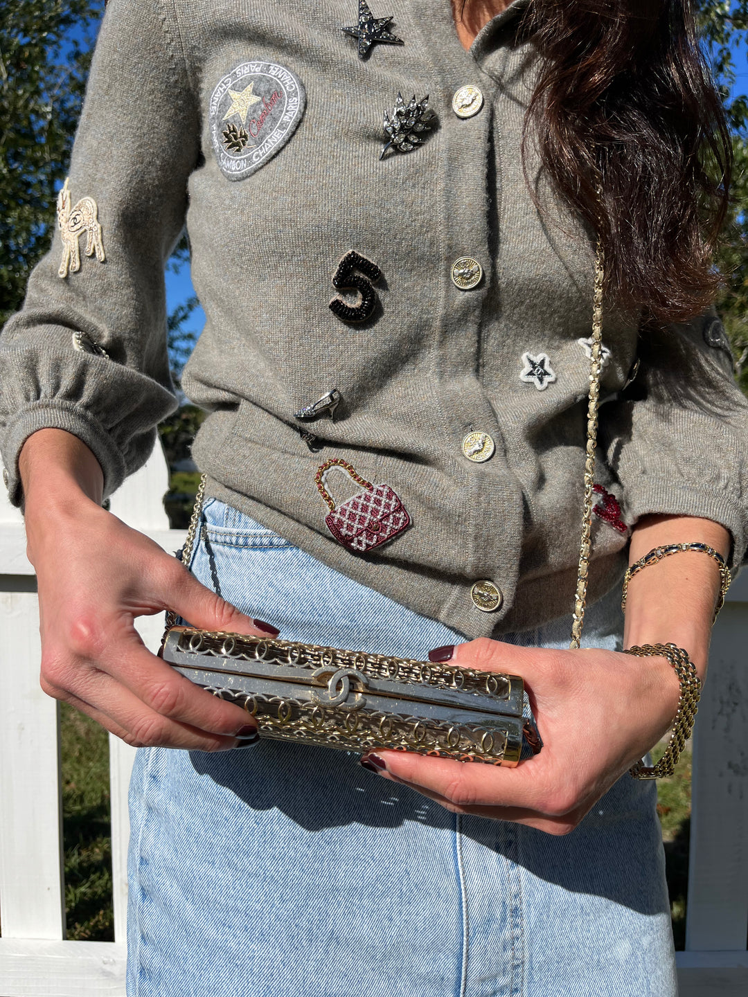 Chanel CC Moucharabieh Minaudiere Bag
