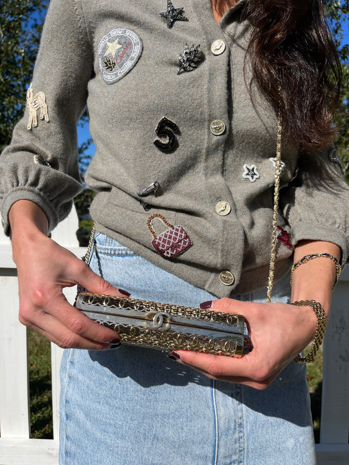 Chanel CC Moucharabieh Minaudiere Bag