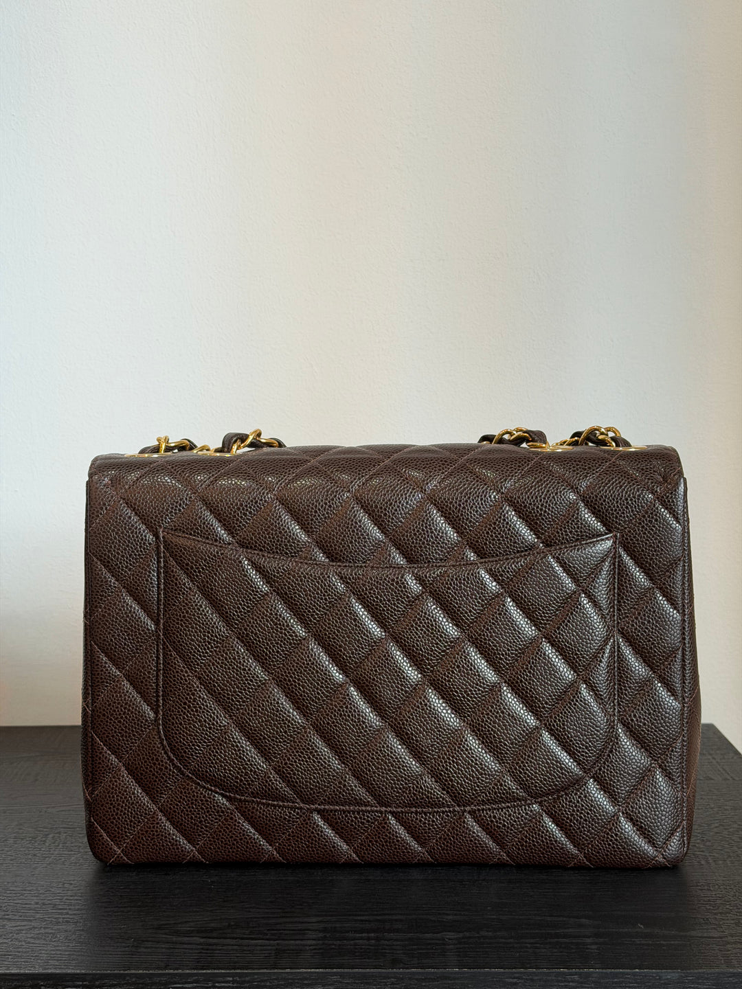 Chanel Classic Flap Jumbo Brown Caviar 24K Gold Hardware 2000