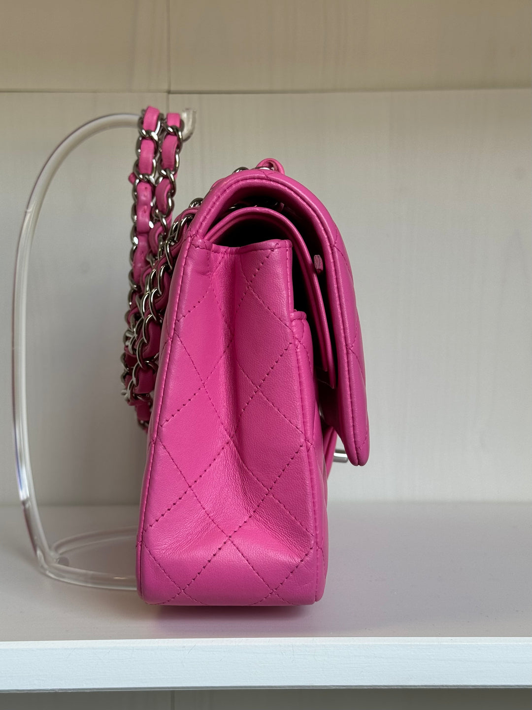 Chanel 21S Pink Neon Lambskin Medium Flap Bag