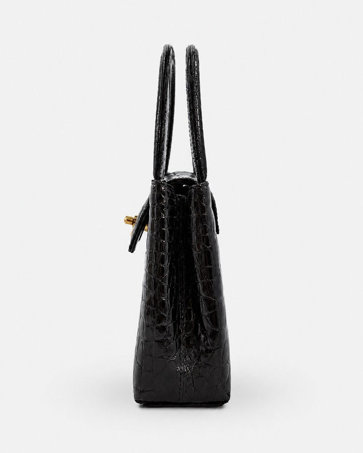 Chanel Rare Black Crocodile Top Handle Micro Mini Kelly Bag 24K Gold Hardware 1996