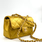 Chanel Gold Satin Mini Rectangle Flap