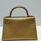 Hermes Mini Sellier Gold Metallic Chevre Dore Kelly 20
