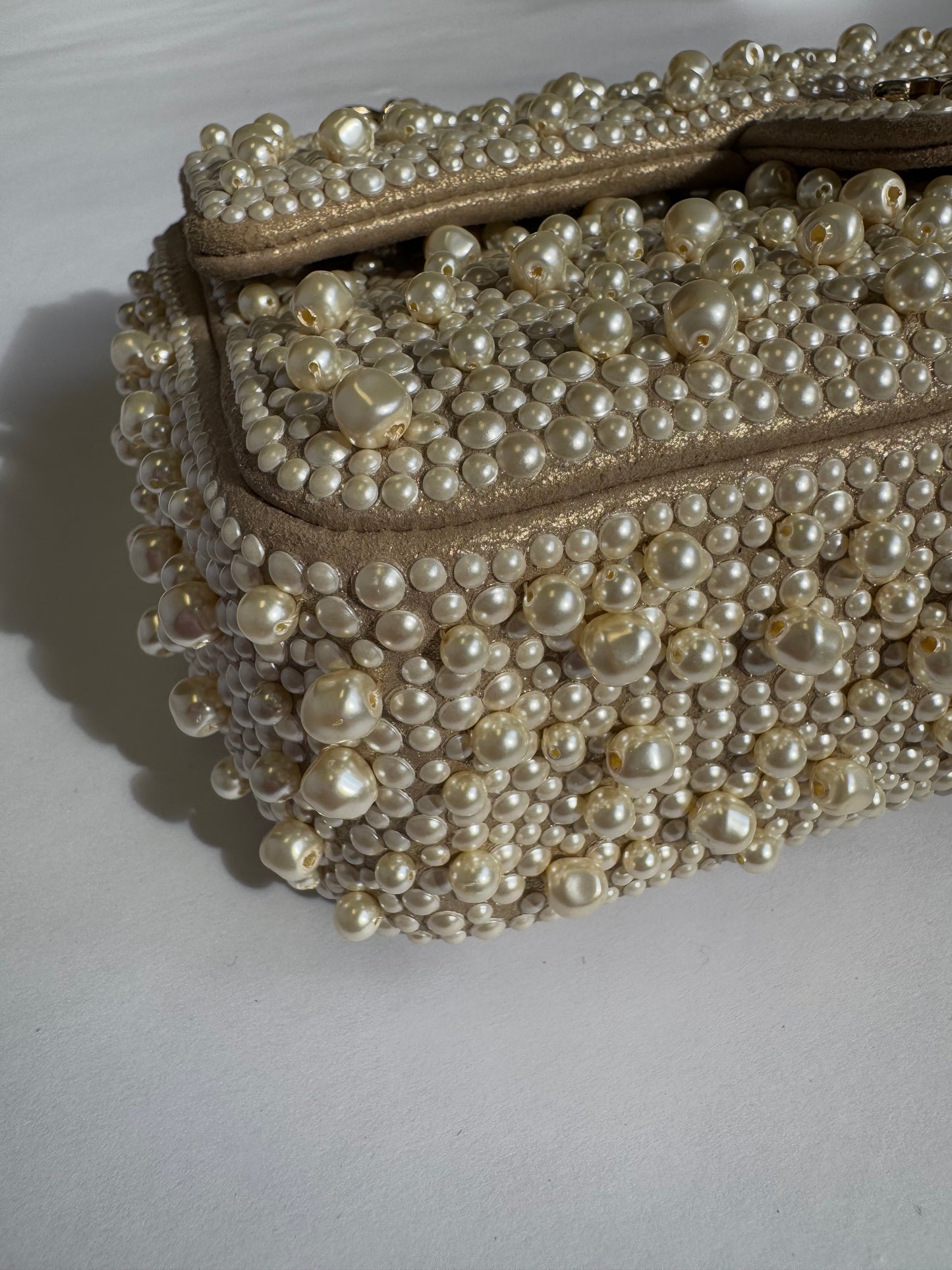 Chanel 17A Ritz Pearl Embellished Mini Rectangular Flap Bag