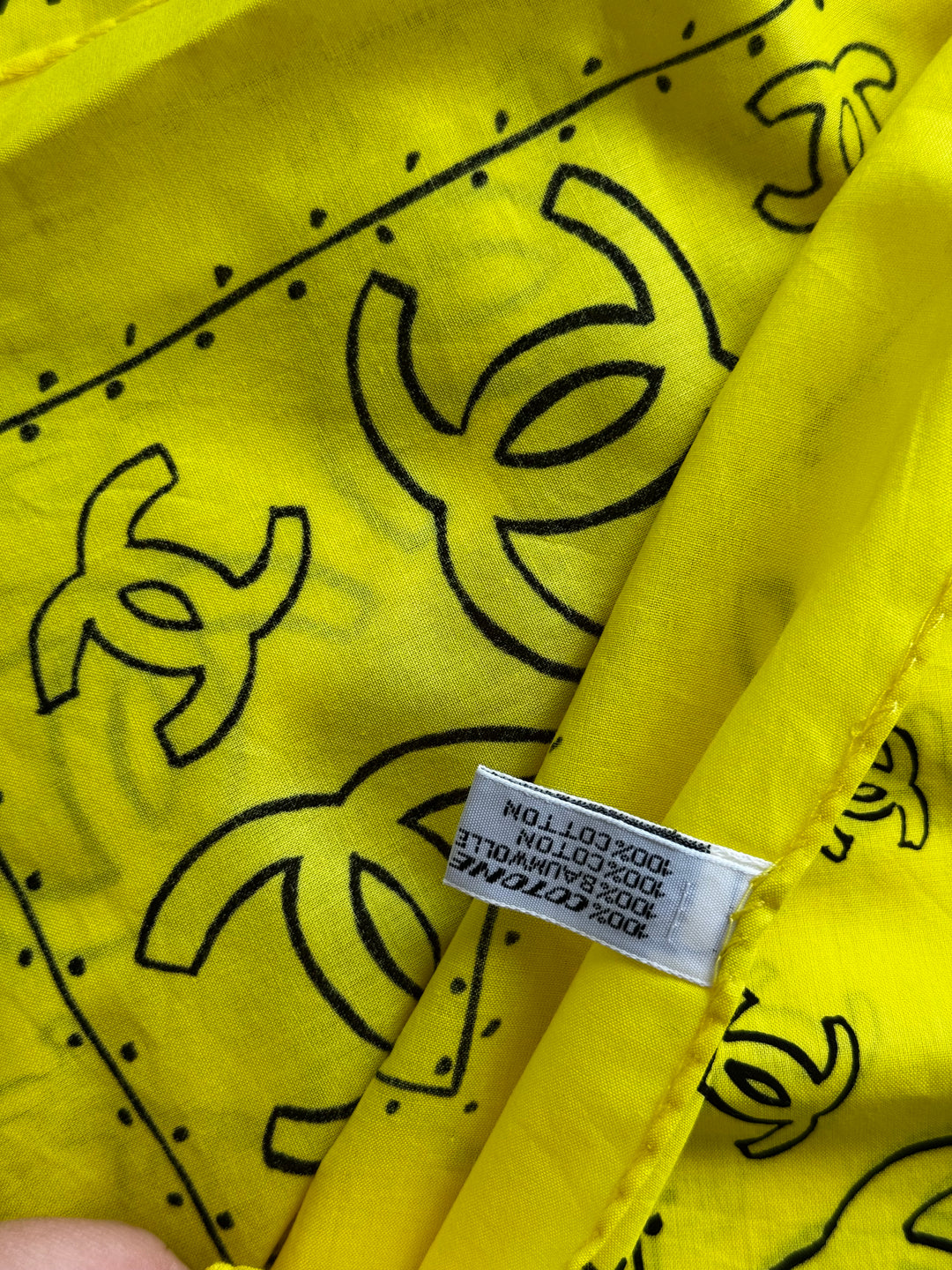 Chanel Spring/Summer 1994 Vintage Yellow Logo Bikini