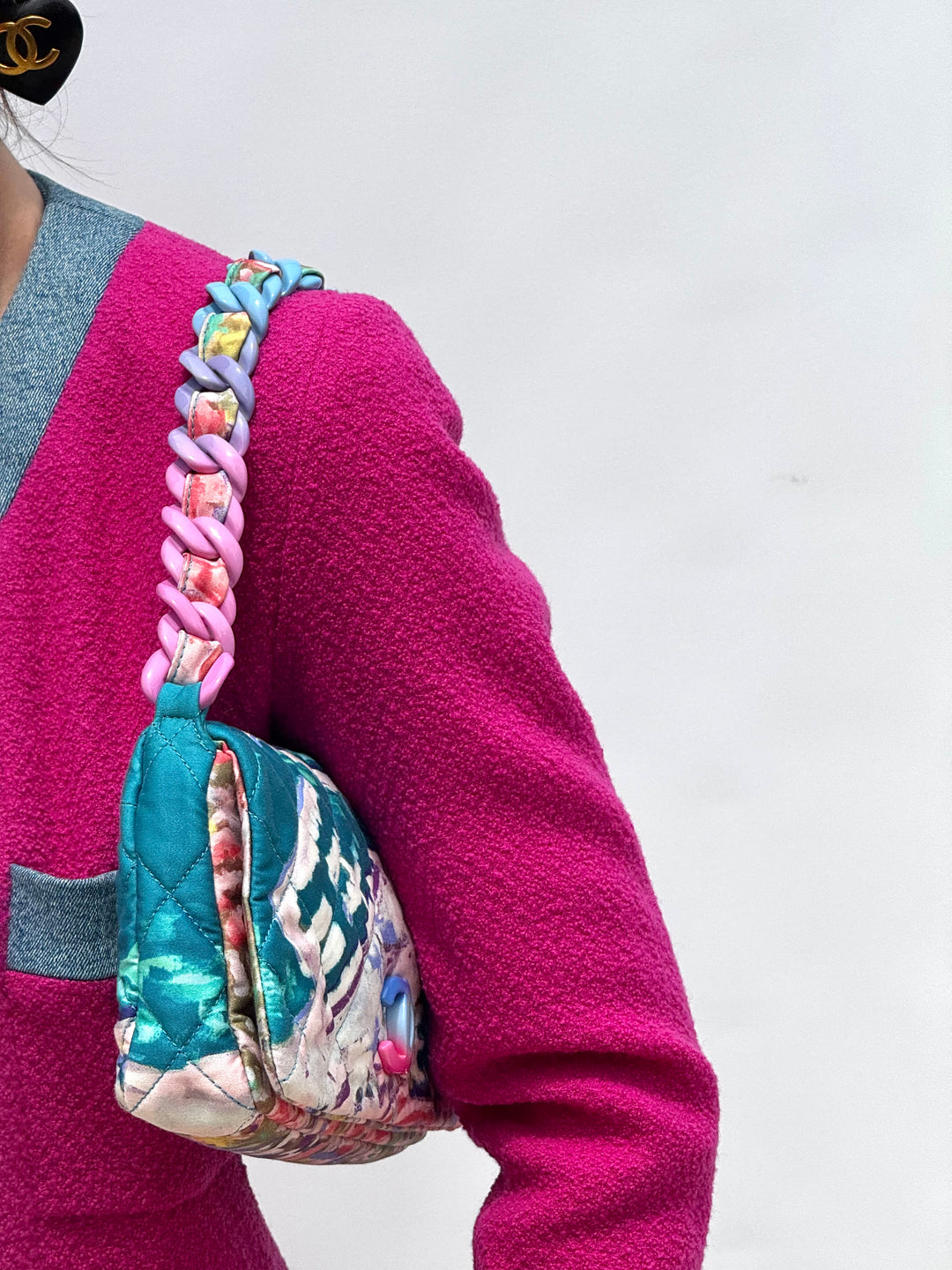 Chanel 2010 Watercolor Nylon Resin Flap Bag