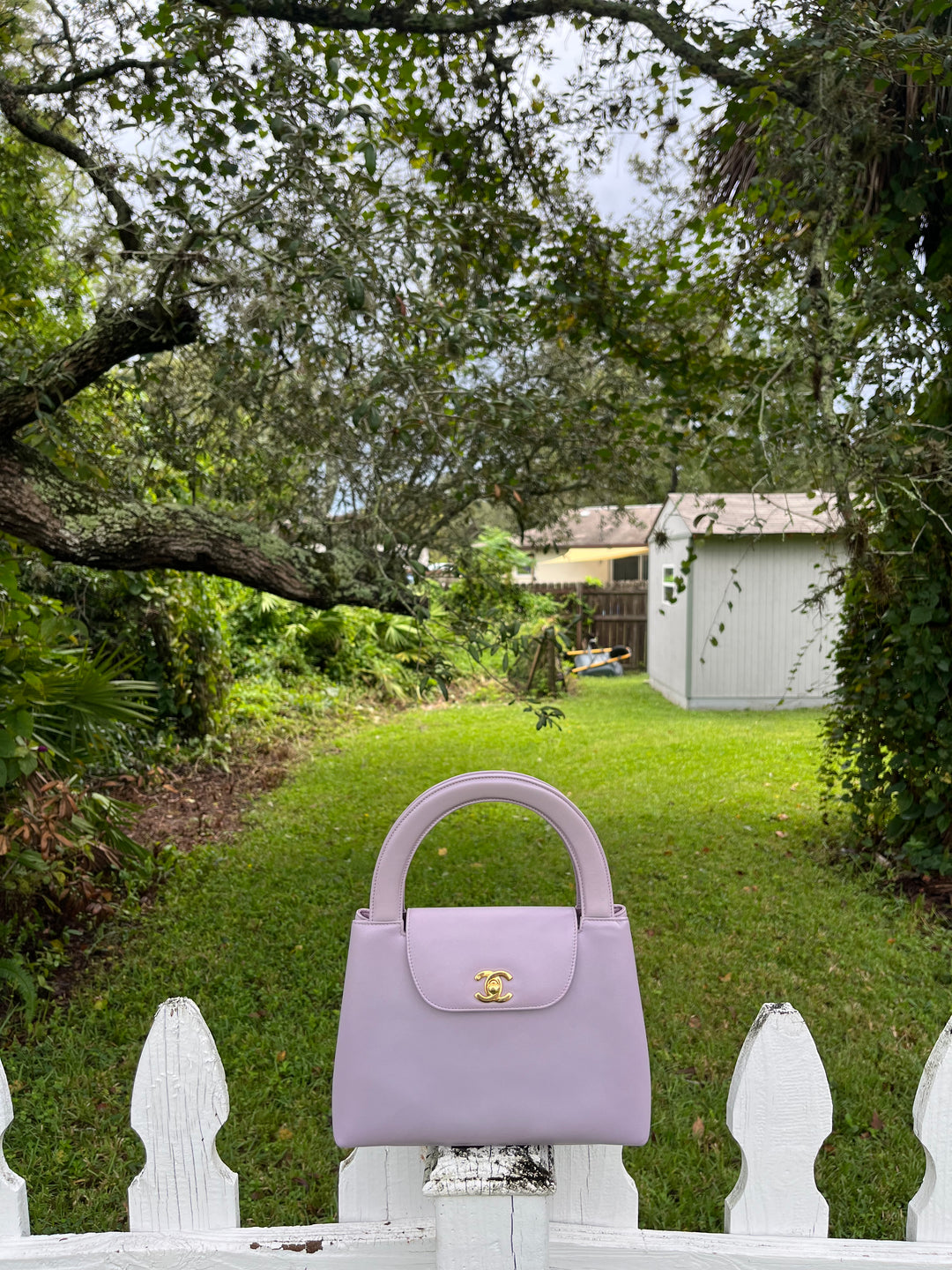 Chanel Vintage Medium Lilac  Lambskin Kelly Top Handle