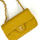 Chanel Gold Satin Mini Rectangle Flap