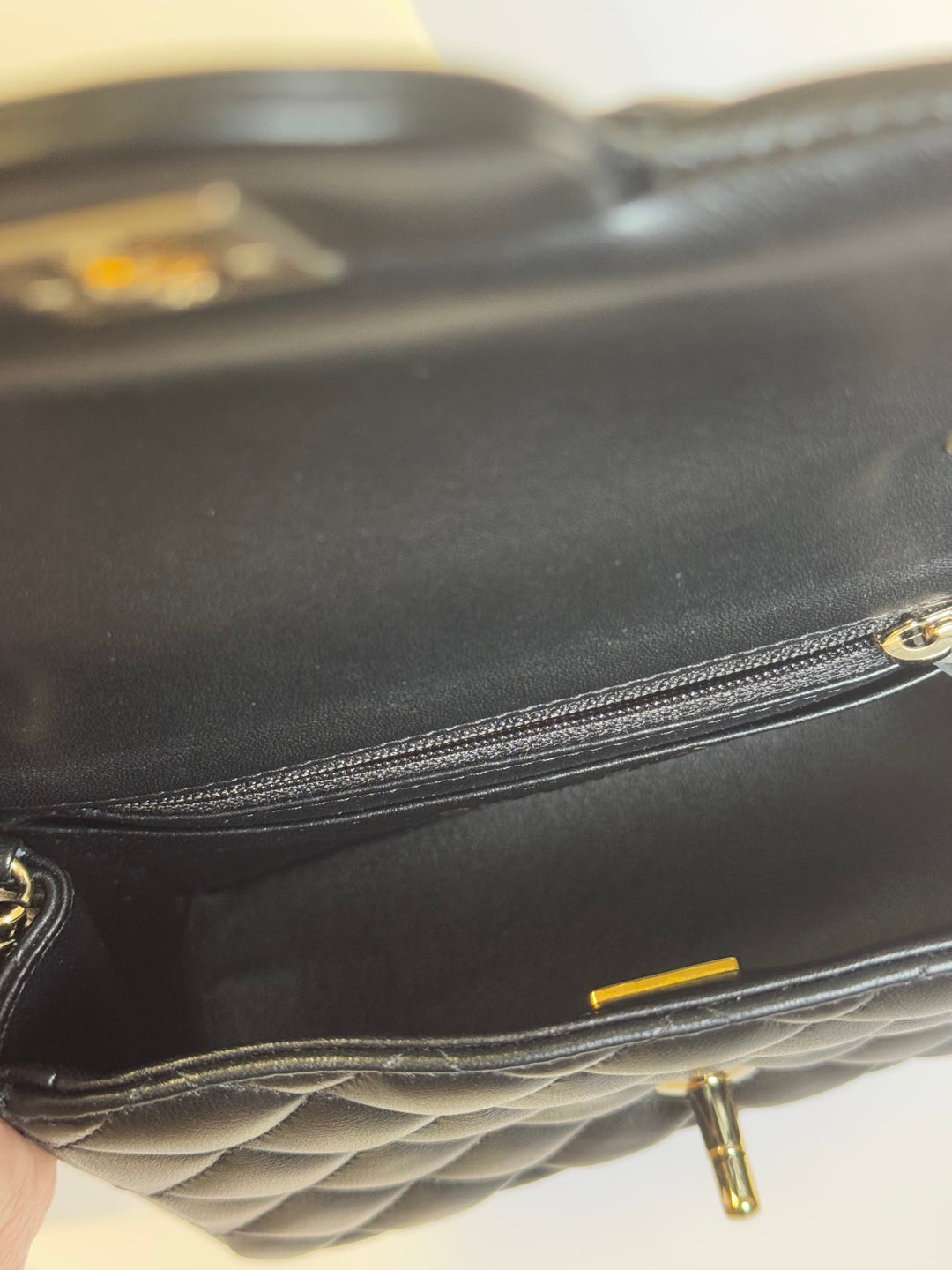 Chanel 2024 Black Mini Lambskin Square Flap Bag