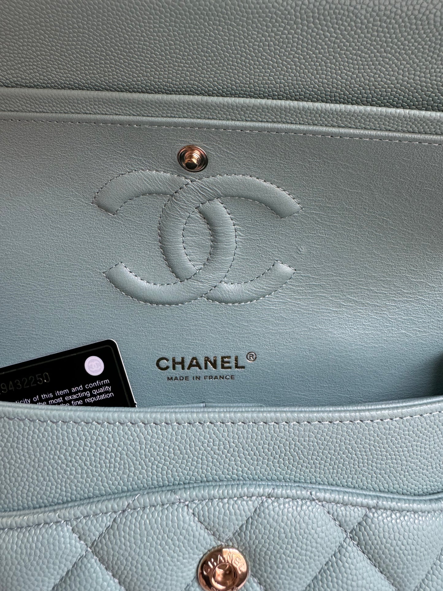 Chanel 20C Tiffany Blue Medium Caviar Flap Bag