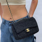 Chanel 18C Black Ancient Greece Raffia Crochet Flap Bag