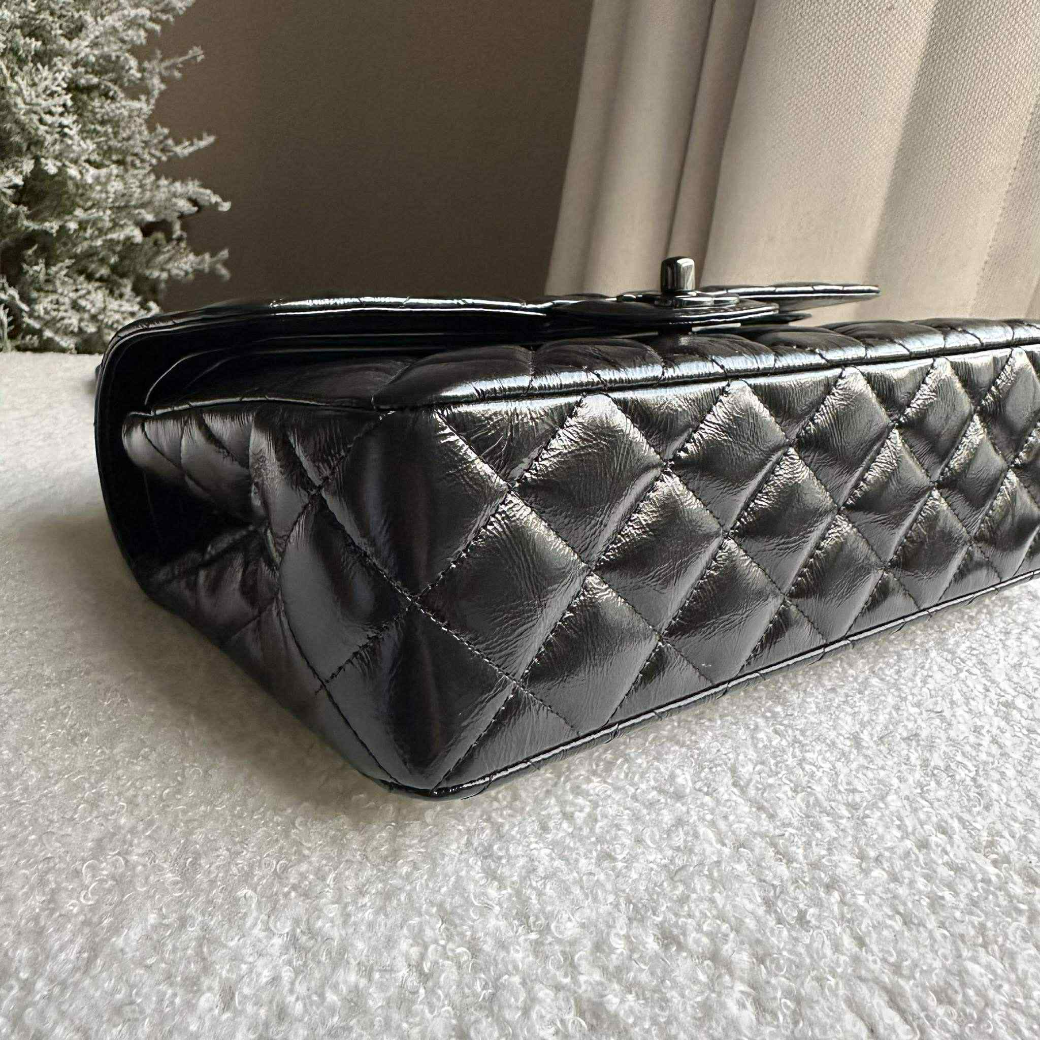 Chanel SO BLACK Small Crumpled Calfskin Double Flap Bag – Its A
