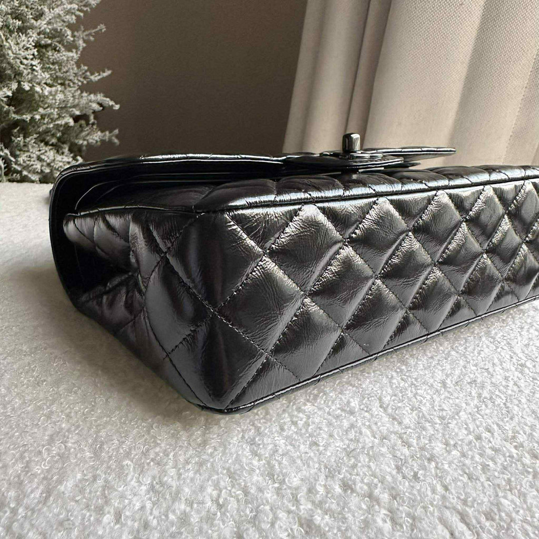 Chanel SO BLACK Small Crumpled Calfskin Double Flap Bag