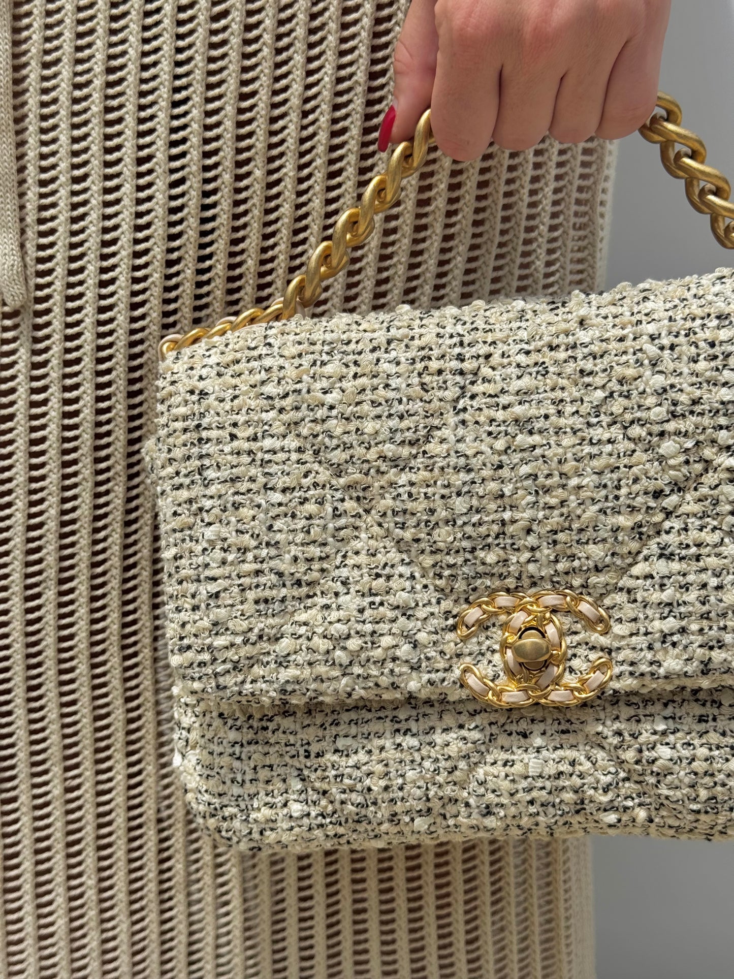 Chanel Small Houndstooth 19 Flap Bag