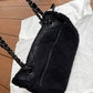 Chanel Medium Black Shearling Coco Neige Flap