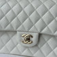 Chanel 22S Snow White Medium Caviar Double Flap Bag