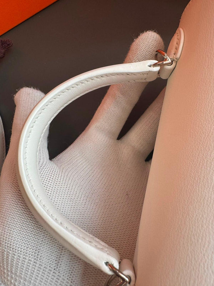 Hermès Mini Kelly Picnic Wicker New White Palladium Hardware 2020