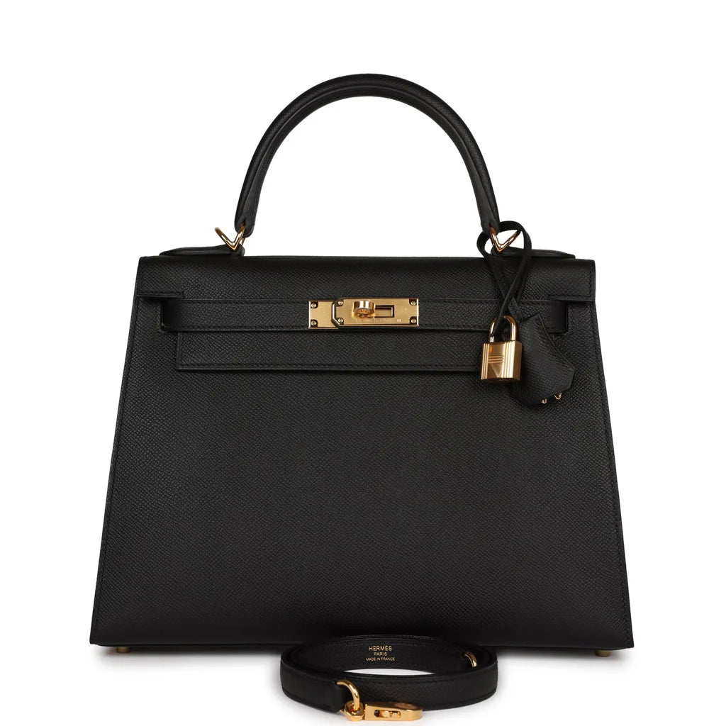 Hermes 2021 Black Noir Sellier Epsom Kelly 28