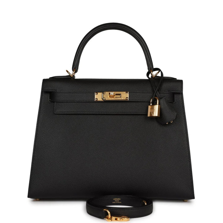 Hermes 2021 Black Noir Sellier Epsom Kelly 28