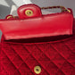 Chanel Small Red Wool Tweed Hobo