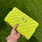 Chanel 21S Yellow Neon Lambskin Medium Flap Bag