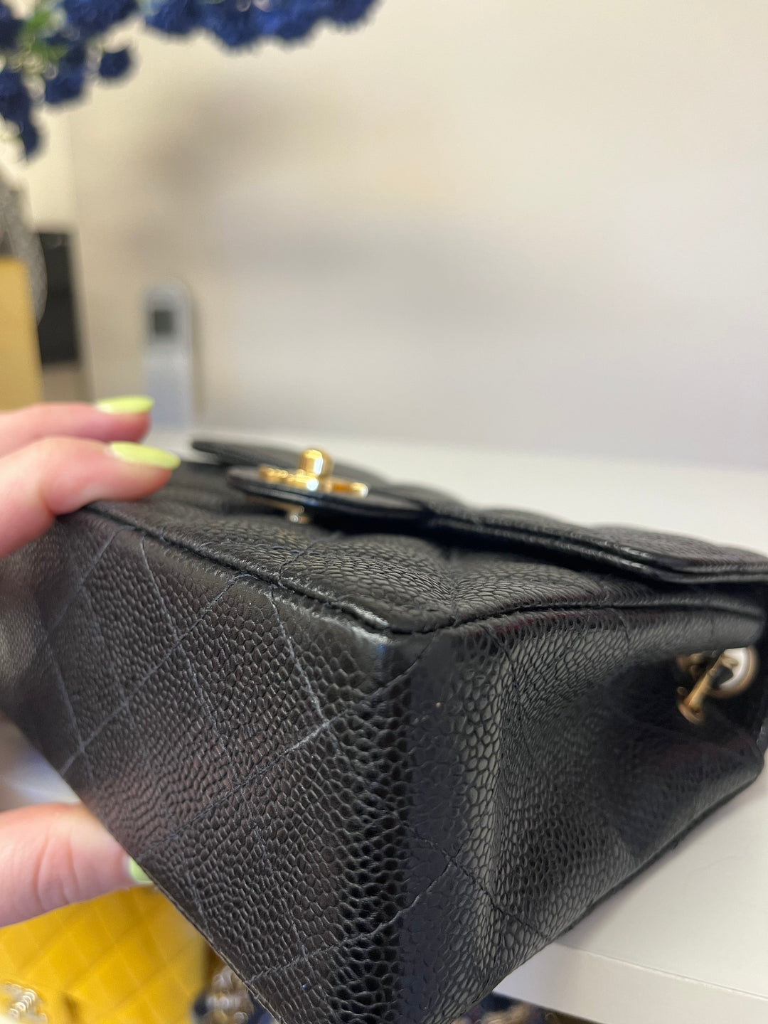 Chanel Black Caviar Vintage Mini Square Flap Bag