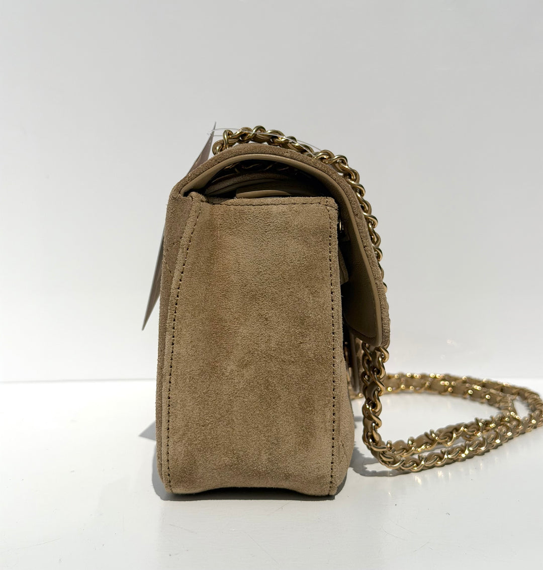 Chanel Mini Flap Souplissimo Suede Calfskin Dark Beige Gold Hardware 2026