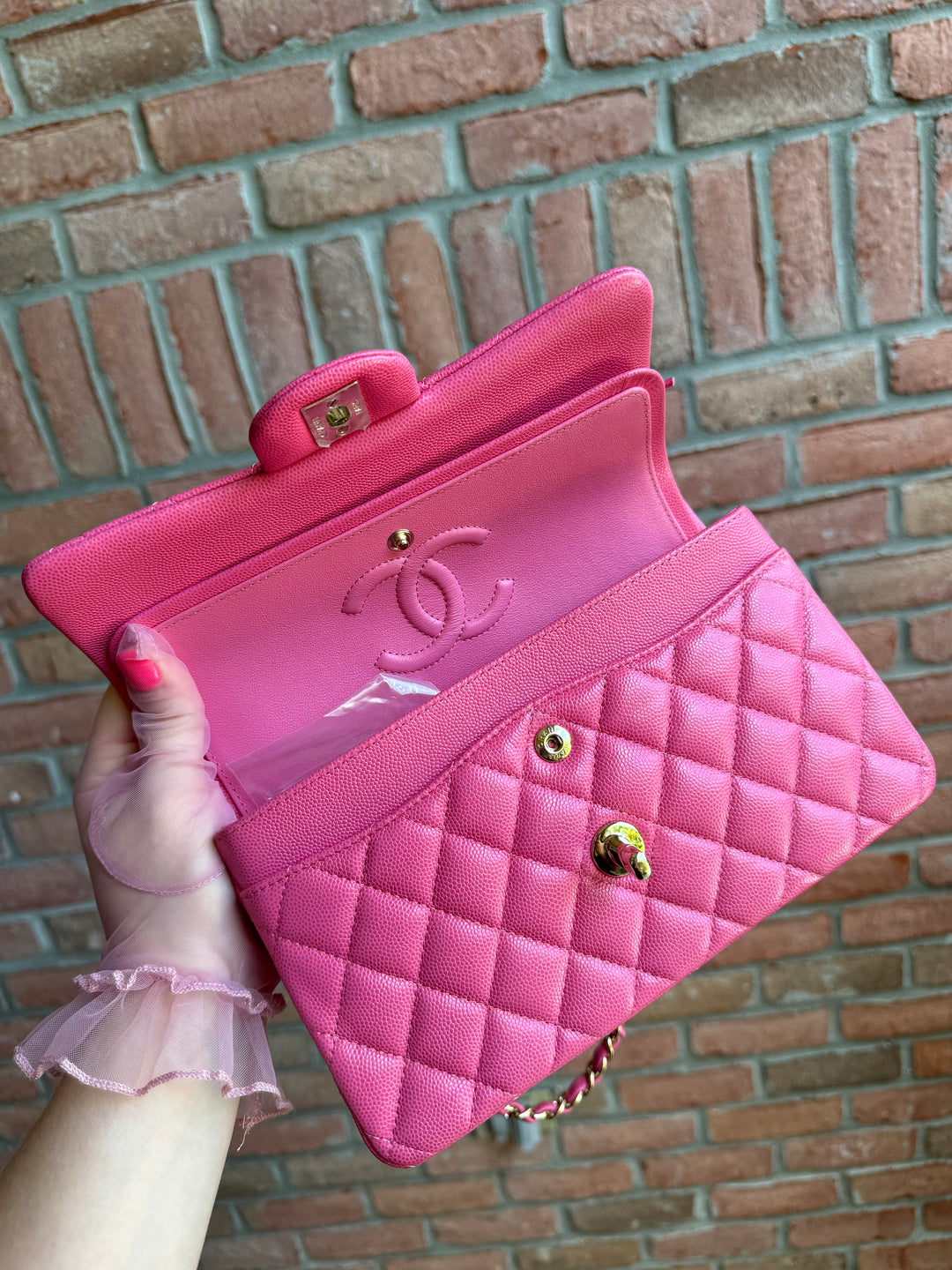 Chanel 20S Small Pink Caviar Double Flap
