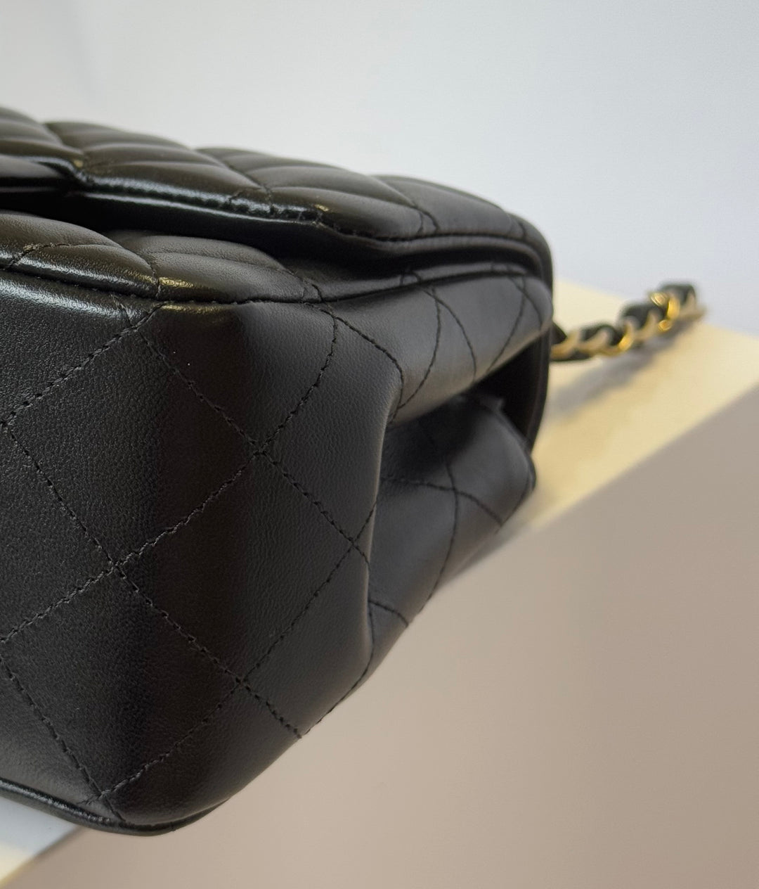 Chanel 2024 Black Mini Lambskin Square Flap Bag